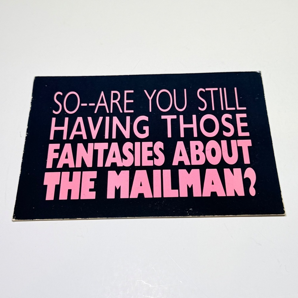 Vintage Hallmark Humorous Postcard Mailman Fantasies Pink Black 50PST 500-2 USA